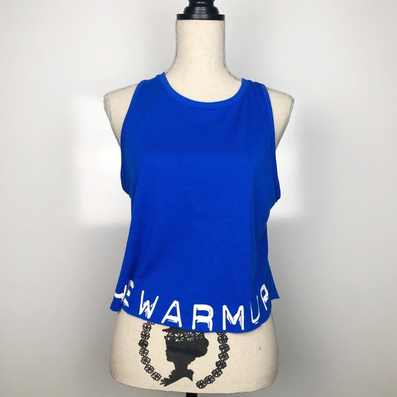 Jessica Simpson Tops - JESSICA SIMPSON BLUE WARM UP CROP CUT-OFF TANK